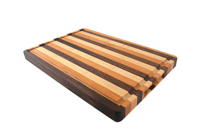 Maple, Walnut & Cherry Stripes Butcher Block