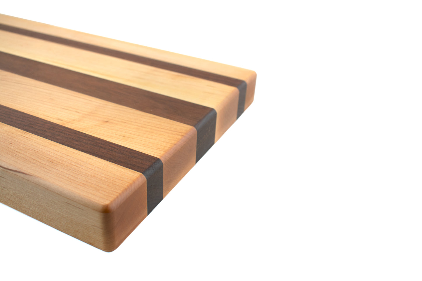 Maple with Three Walnut Stripes Butcher Block