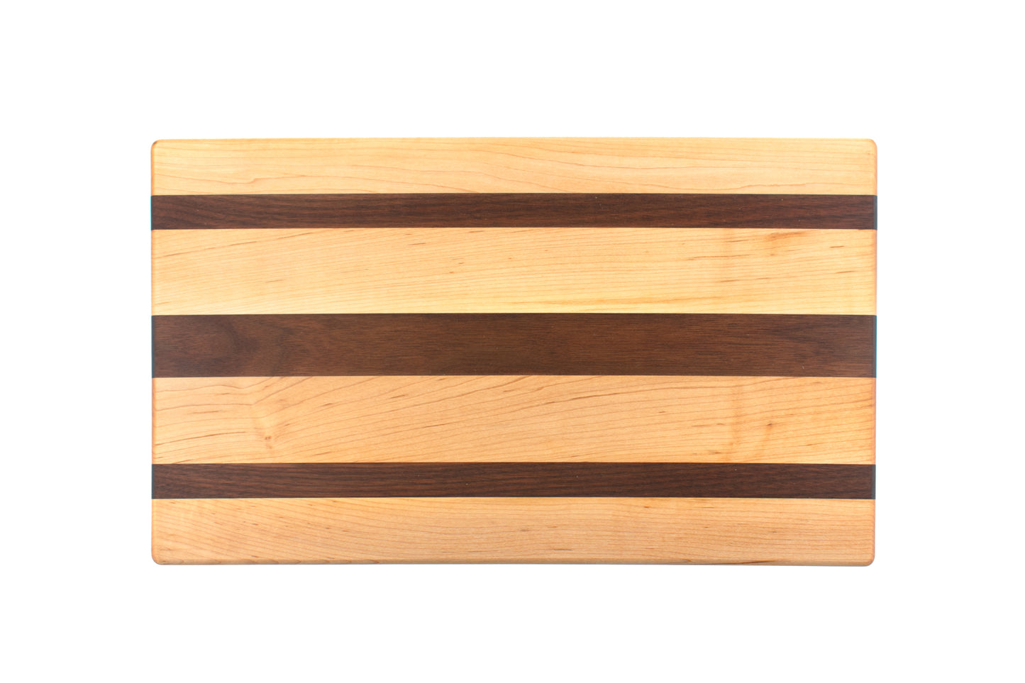 Maple with Three Walnut Stripes Butcher Block