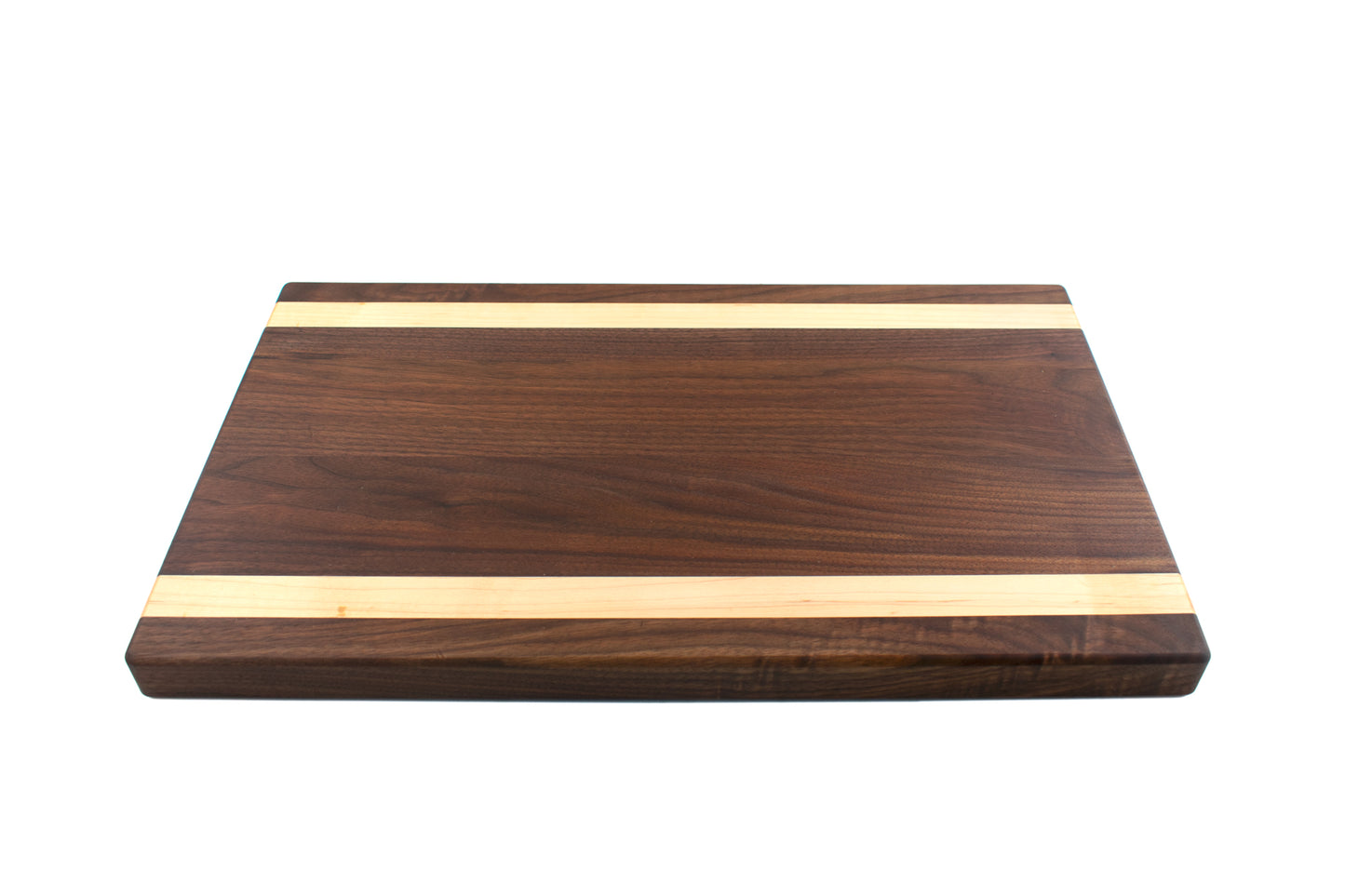 Walnut with Two Maple Stripes Butcher Block