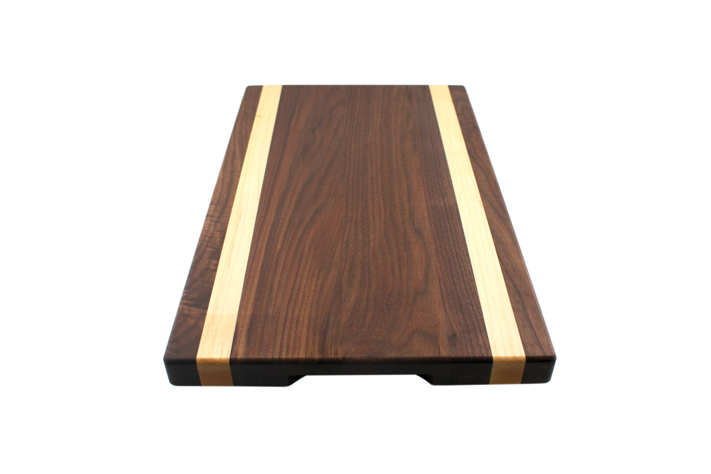 Walnut with Two Maple Stripes Butcher Block