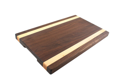 Walnut with Two Maple Stripes Butcher Block