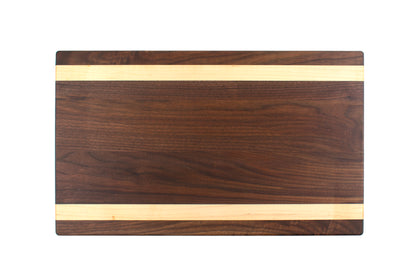 Walnut with Two Maple Stripes Butcher Block