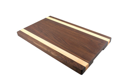 Walnut with Two Maple Stripes Butcher Block