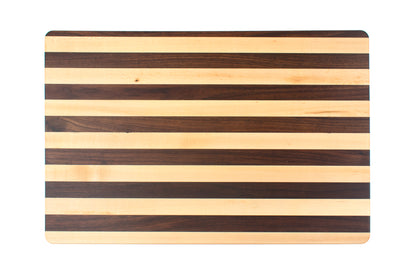 Walnut and Maple Stripes with Juice Groove Butcher Block