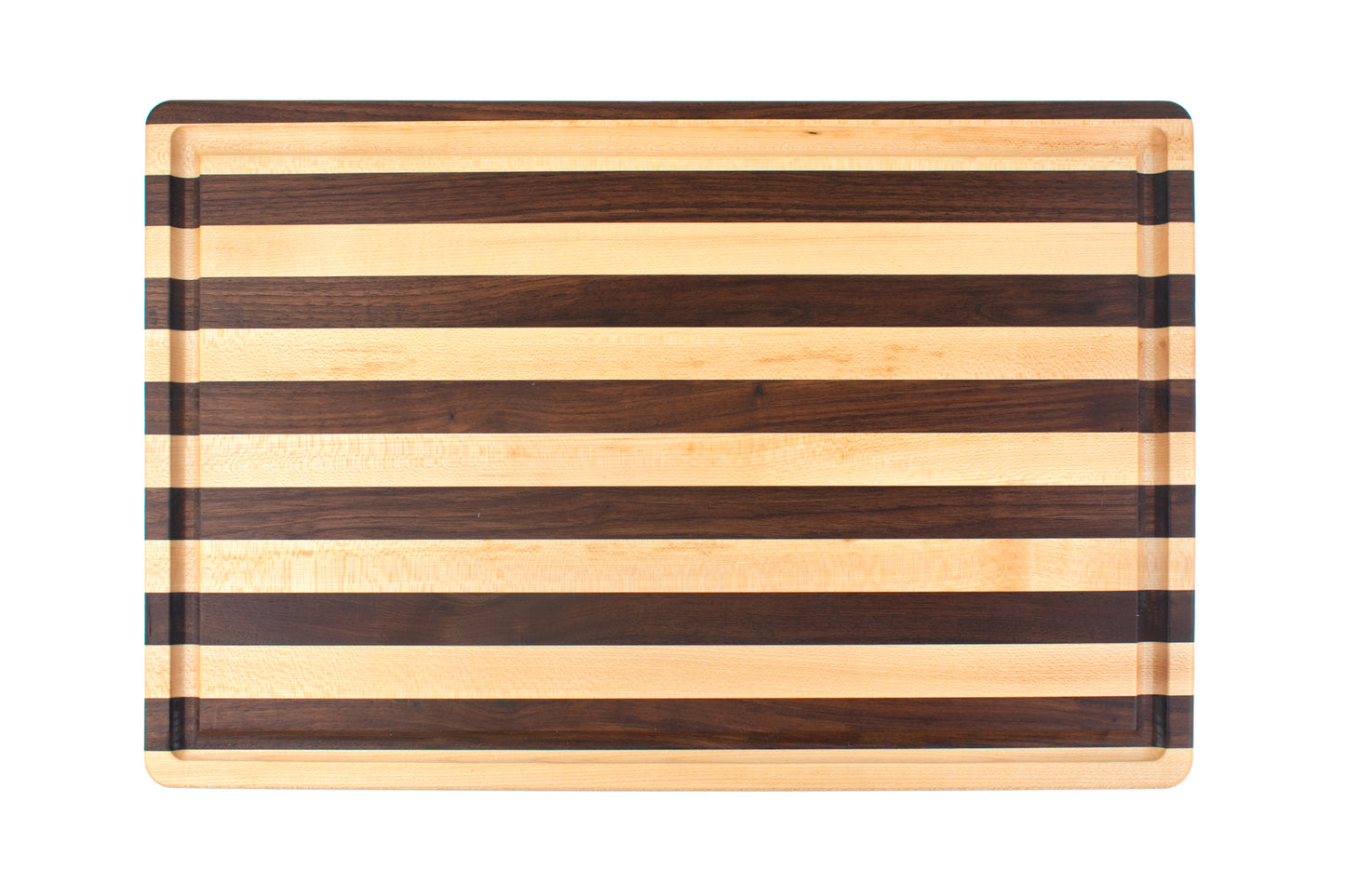 Walnut and Maple Stripes with Juice Groove Butcher Block